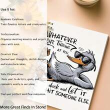 1PC A5 Fun Duck Spiral Notebook, Perfect For Travel Journaling, School And Office Use, Student Planner, Suitable For School, Diary, Work Notes, Art Writing, Back-To-School Notebook - Cool Duck - View 6