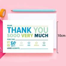 ThreeKin Collective Kids Fill-In-The-Blank Thank You Cards With White Envelopes, Double-Sided Postcards | Fun & Colorful Design For Birthday, Holiday And Other Occasions - Blue - View 5