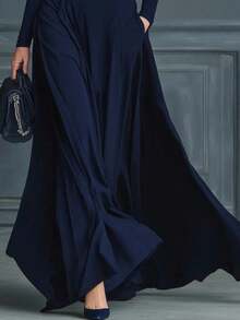 REFRESH YOUR WARDROBE NOW! Women's Autumn-Winter Dress, Long Sleeve, High Neck, Fitted Waist, Solid Color, Full Skirt, Sharp Effect, Elegant, Best Seller, Date - 白色 - 查看 3
