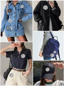 6 piezas Parches bordados de bola de discoteca con purpurina - Estilo Y2K Parches redondos para planchar o coser en ropa, jeans, chaquetas y mochilas. Parches decorativos brillantes metálicos vintage, accesorios de reparación de moda DIY para hombres y mujeres, decoración de disfraces para fiestas con tema de discoteca - Varios estilos - Ver 6
