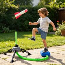 Dual Foot Rocket Launcher Toy, Children's Stomp Rocket Launcher Toy Set, Includes 2 Rocket Bodies, Features Dual Play Modes, Soft Head End, Won't Cause Harm, Can Launch Up To 40 Meters High, Parent-Child Interactive Outdoor Game Toy, Perfect For Backyard Lawn, Park, Beach, Camping And Family Gathering Occasions, Suitable For Indoor And Outdoor Play, Ideal Birthday Gift Choice For 3-12 Year Old Boys/Girls, Christmas Gift, Halloween Gift - Multicolor - View 11
