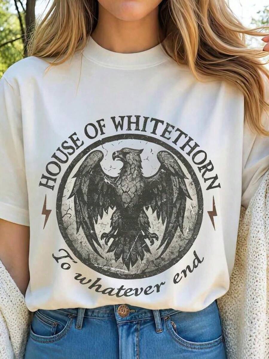 Camiseta Rowan Whitehorn – Mercancía con licencia de Sarah J. Maas, Camiseta de "The Glass Throne", Regalo para los fans de Terrason, Crescent City - Blanco - Ver 1