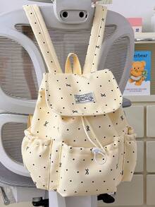 New Women's Backpack, Fashion Bow Handbag, Versatile Large Capacity Student Bag - Yellow - View 4