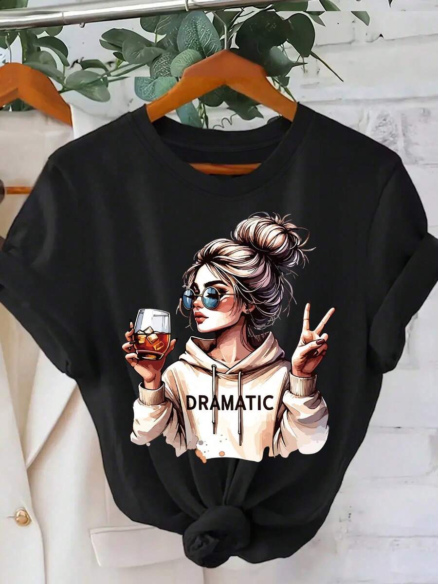 Women T-Shirts - 黑色 - 查看 1
