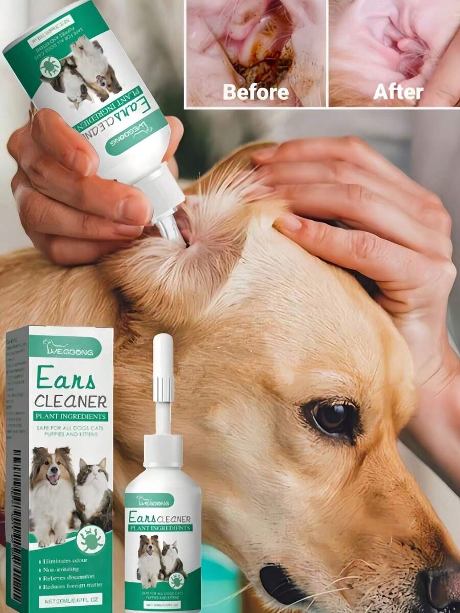 Pet Ear Drops, Suitable For Cats And Dogs, Gentle Ear Canal Cleaning. Removes Dirt - Multicolor - View 1