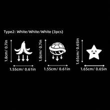 3pcs/Set Funny Car Button Stickers Self-Adhesive Vinyl Dashboard Decals Retro Racing Game Icons Cute Banana Star Interior Decor Unisex Car Accessories - 3pcs - View 5