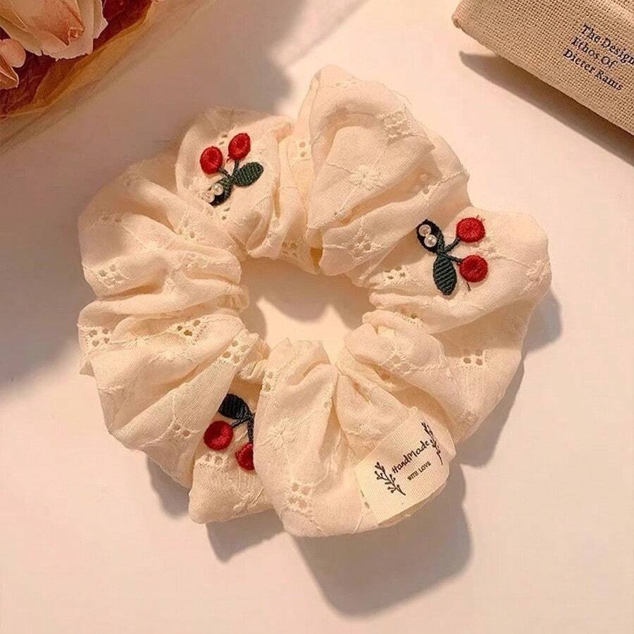 1件白色花卉刺繡女用髮圈 - 彩色 - 查看 1