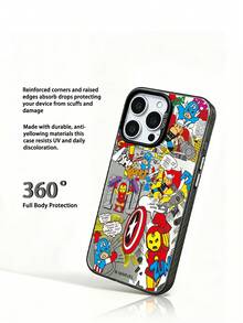 Marvel Spider Man Iron Man Cartoon Men's Phone Case, Compatible IPhone 17 Pro Max/17 Pro/Air/16 Pro Max/15 Plus/14/13/IP 17/15Pro/12 Pro/11/16 Plus,XR Apple Anti Fall And Anti Scratch Protective Case, - Translucent Black 1 - View 4