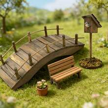 Modelo de puente en miniatura a escala 1:12, decoración de puente de arco estilo desgastado, modelo de puente mini, decoración de jardín, adorno de paisaje en miniatura - Puente de arco pequeño - View 4