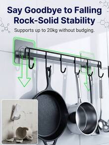 6pcs/1pc Multi-Function Combination Hooks - Heavy Duty No-Drill Wall Hooks - Powerful Multi-Function Storage Hooks, Suitable For Home, Bathroom And Kitchen - Kitchen Hooks, Kitchen Racks, Kitchen Supplies, Room Decor, Bedroom Decor, Bathroom Accessories - View 2
