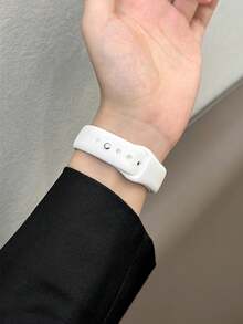1件休閒運動風矽膠錶帶，相容於華為 Band 8/9/10/11/11Pro/NFC 手環 - 白色 - 查看 3