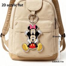 Disney Mickey & Minnie 新款扁平壓克力鑰匙圈，中性電影迷必備，實用時尚創意鑰匙圈，鑰匙鍊，節日禮物裝飾鑰匙吊飾，汽車鑰匙圈，背包與錢包鑰匙圈，可愛 Mickey & Minnie 壓克力鑰匙圈，2D 卡通鑰匙環，背包掛飾，包包配件，送給女孩的甜美小禮物 - 彩色 - 查看 5