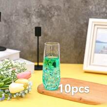 2/4/8/10/24入 266ml 透明壓克力派對杯，耐衝擊，透明壓克力香檳杯，適用於水、果汁、雞尾酒、葡萄酒和甜點。非常適合餐飲活動、大型場地、餐廳和婚禮，畢業季慶祝杯、生日派對、節日、情人節、聖誕節和除夕夜。[可重複使用] - 查看 9
