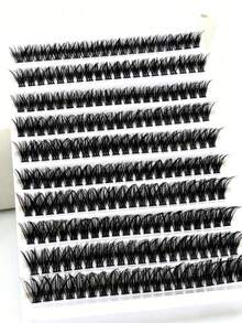 10 Rows 60D D Curl Lash Clusters Set, Faux Mink Thick Eyelash Extensions, Multi-Length Fluffy Dramatic Individual Lashes, Professional DIY Cluster Lashes For All Makeup Looks - D - View 6