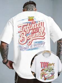 Disney Toy Story "To Infinity And Beyond" Tee, Double-Sided Print, Retro Style, Perfect For Park Trips And Casual Wear. - White - View 1