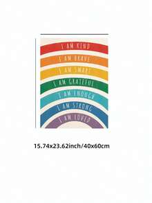1pc Frameless Cute Rainbow Motivational Quote Positive Saying Wall Art Poster Print For Kids Room Playroom Nursery Dorm Party Gift, Room Decor, Prints For Wall - Rainbow - View 14