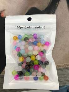 100pcs Loose Beads (6mm) / 2600pcs Green Preserved Leaf Beads Jewelry Making Kit, DIY Handmade Crafts, Bracelets, Necklaces, Earrings, Bag Charms, Keychain Making Materials Beads Set - Color Mixing - View 7