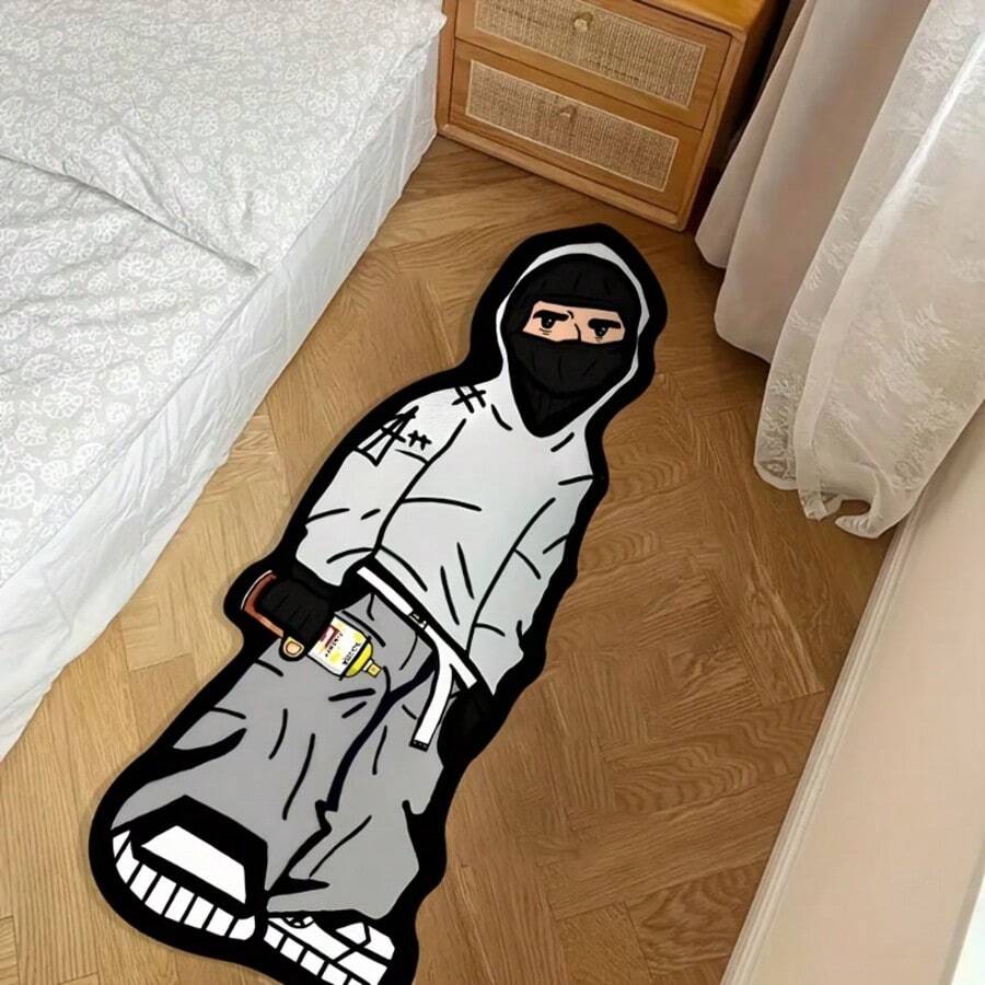 1件塗鴉手繪水晶絨地毯,裝飾地毯,臥室裝飾,小地毯,地毯,家居裝飾,客廳地毯,客廳小地毯,臥室地毯,客廳家居裝飾,戶外地毯,可水洗地毯 - 彩色 - 查看 1