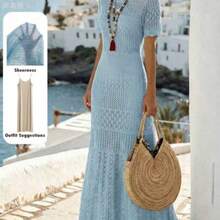 Women Sweater Dresses - Biru - View 1