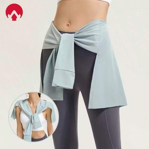 Fitness Skirt With Hip-Covering Wrap Design, Women's Sports Fitness Apparel, Dance Ballet Skirt, Yoga Skirt, Thigh-Covering Skirt