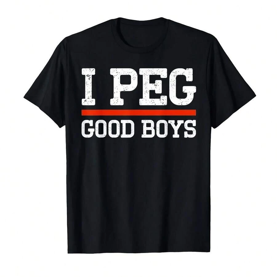 Asian Size I Peg Good Boys Meme Print T-Shirt For Men And Women, 100% Cotton Short Sleeve Tees - 彩色 - 查看 1