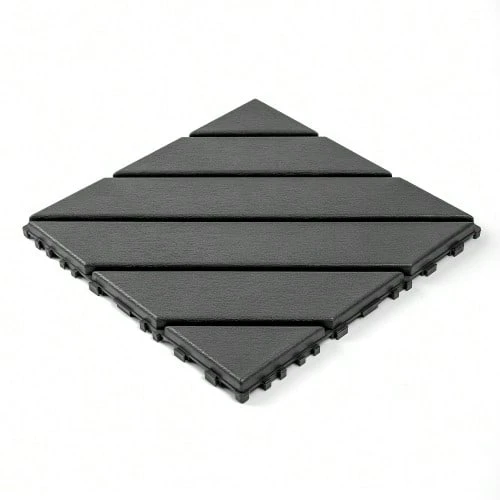 Plastic Patio Tiles With Click System, Pack Of 44, 30 X 30 Cm, Square, Waterproof, For Outdoor Use, Weatherproof, For Patio, Balcony, Garden And Pool Area, Dark Grey - Dark Gray - View 1