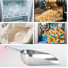 Heavy-Duty Cast Aluminum Kitchen Scoop - Rust-Proof, Ergonomic S-Handle Ice Cube Endurance Scoopfor Ice, Candy, Popcorn, Coffee Beans, Flour &Amp; Pet Food - Commercial-Grade Durable Design (S(5oz)) - White - View 4