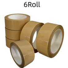 Special Offer! 6 Rolls Of Brown Tape, 48mm Wide X 66m Long, Heavy-Duty Brown Packing Tape, Suitable For Packaging Parcels, Boxes, Cartons | Brown Adhesive Packing Tape, A Back-To-School Essential - Brown - View 5