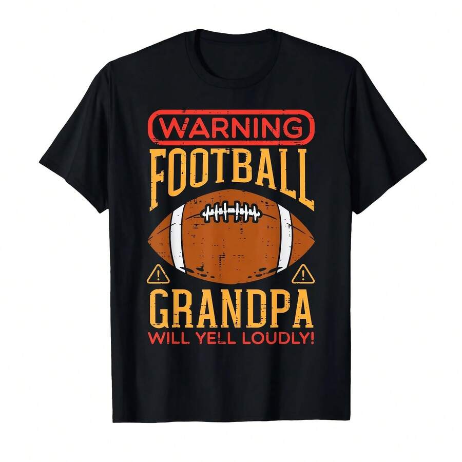 Camiseta divertida para hombre con estampado de fútbol americano, para abuelo, familiar, a juego - Multicolor - Ver 1