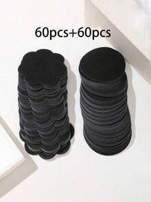 120/10/2pcs Disposable Women's Invisible Nipple Covers, Seamless Breast Stickers, Suitable For Backless Outfits, Breathable Non-Woven Material, Nude And Black Available, Daily Essential - Black - View 10