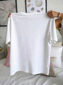 Camiseta Oversize Talla Grande Mujer 32 California - Ropa Casual Urbana para Verano GAEW - Blanco - Ver 3