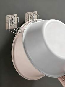 2/4 piezas Gancho de pared para lavabo, estante de lavabo sin perforación, adecuado para baños y cocinas. Estante de almacenamiento para lavabo de baño, estante de almacenamiento, gancho multiusos - Multicolor - Ver 3