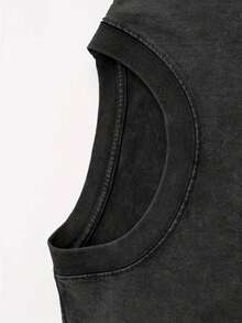 Men's And Women's Black Washed T-Shirt For Women, 100% Cotton, Printed With Headphone And Live Music Motifs, Perfect For Casual Streetwear Enthusiasts, Offers A Soft Fit - 黑色 - 查看 4