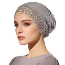1pc [Rhinestone Lace Style]Muslim Women's Underscarf Cap, Modal Elastic Headwrap, Breathable Lace Rhinestone Design, Non-Tight Anti-Hair Loss, Suitable For Hijab Inner/Chemotherapy Cap/Daily Wear, Multiple Colors Available, Skin-Friendly Comfortable Versatile Style, Fashionable Elegant Sweat-Absorbent Breathable, Summer Refreshing Inner Cap, Perfect For Gifting To Friends Or Personal Use - Rhinestone Lace Hat - View 1