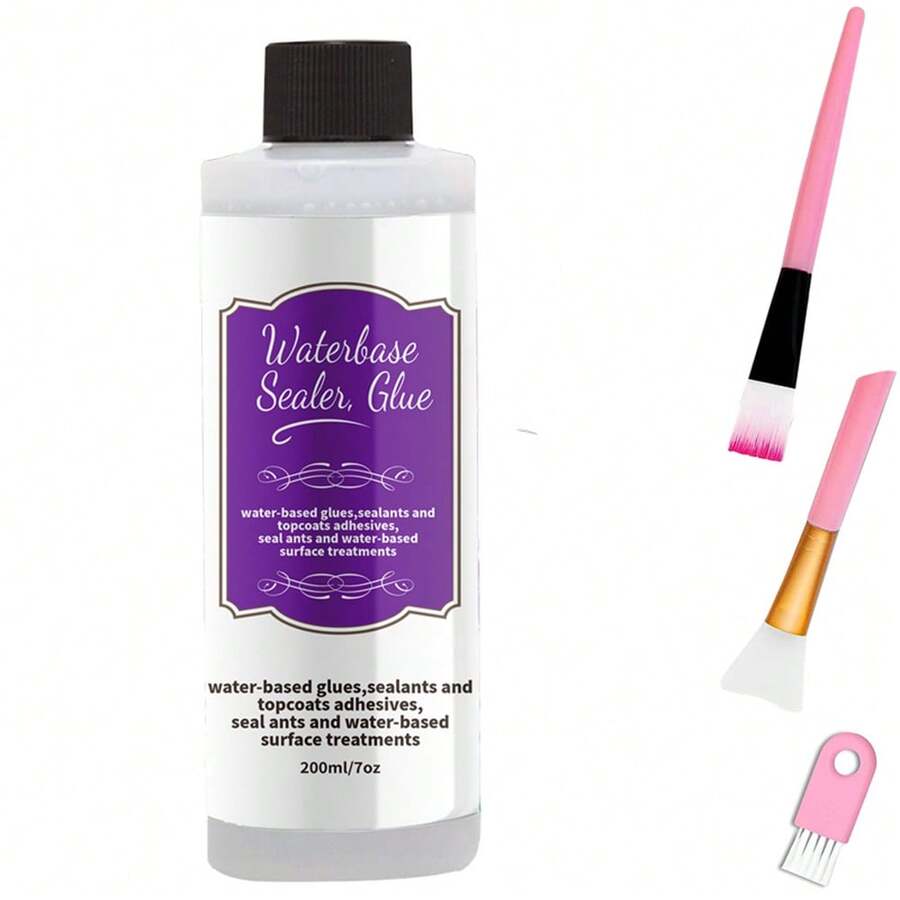 60ml/200ml Water-Based Sealer, Multi-Purpose, Water-Based Collage Sealer, Glue And Finish, Suitable For DIY Crafts And Art Projects, Fastest Drying And Curing Speed - Purple - View 1