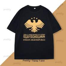 Eagle Print T-Shirts, Cotton Short Sleeve T-Shirts, Y2k Clothing, Streetwear, Harajuku Print Tops, Men's Crew Neck Clothing - 彩色 - 查看 1