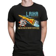 Laika Space Dog Unión Soviética URSS  Sputnik 2 Moscú Retro Camiseta corta nuevos hombres camisetas de algodón ropa de calle Harajuku - Multicolor - Ver 1