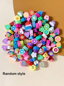 50/100pcs Fashion Fruit Flower Polymer Clay Beads For Bracelet Necklace - Multicolor - View 6