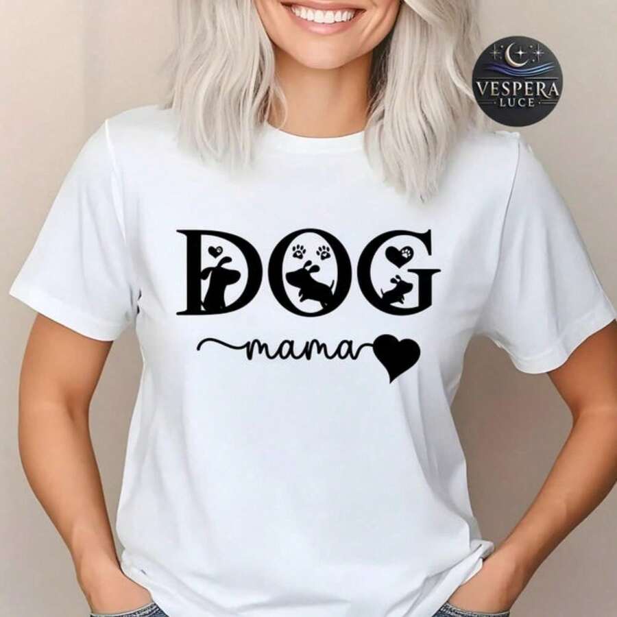 220g Cotton T-Shirt For Dog Moms. Quick-Drying, Comfortable, And Durable. The Perfect Gift For Dog Lovers, Suitable For Everyday Wear And Training. - Putih - View 1