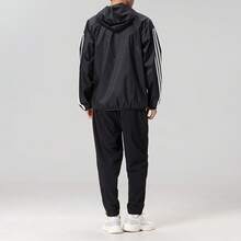 Adidas 男士运动夹克 M 3S WB 防撕裂面料，2026 春季新款连帽运动夹克跑步外套 IM7848 - IM7848 - 查看 4
