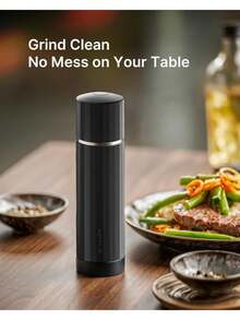 Manual Metal Pepper Mill Grinder - Adjustable Pepper Grinder, No Mess On Table, Easy To Refill (Matte Black) Father's Favorite Gift - Multicolor - View 9