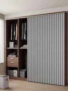 Modern Folding Partition Curtains With Plastic Hooks, Suitable For Bedrooms, Bathrooms, And Living Rooms, Minimalist Decoration, Kitchen And Bathroom Obstruction, Dust And Wind Protection, Privacy Protection In One Fell Swoop, Washable And Reusable - B - View 4