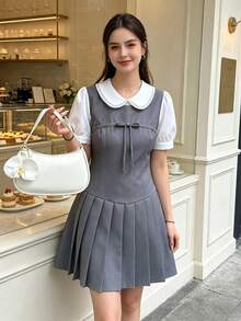 女款秋季服飾，花卉圖案面料，可愛吊飾裝飾，櫻桃吊飾，女款簡約單肩包，拉鍊開合，復古風格，腋下包，適合多種場合 - 米色 - 查看 6