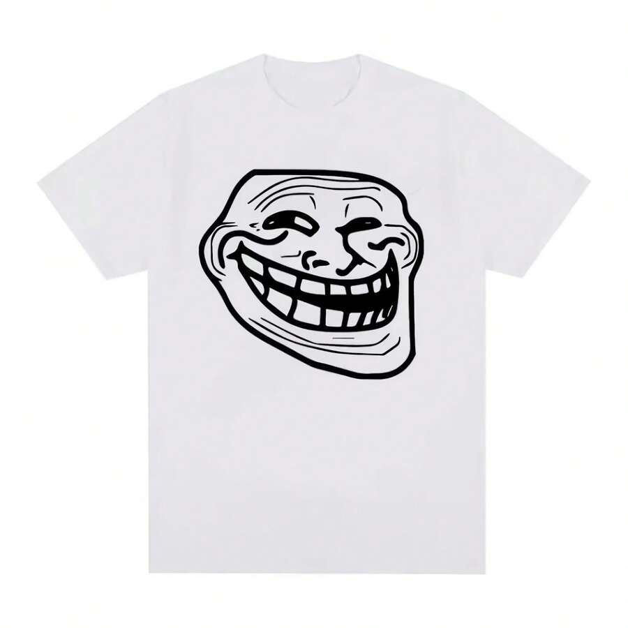 Troll Face Memes Angry Man Problems Funny Meme T-Shirt Women Vintage Fashion Harajuku Cotton T-Shirt Streetwear Vintage - 彩色 - 查看 1