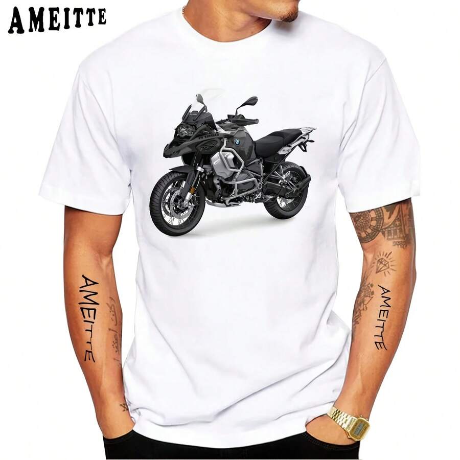 Camiseta de diseño de motocicleta Drive The Classic R1250 GS Adventure GS para hombre, camisetas informales blancas de manga corta para Moto Sport GS Boy - Multicolor - Ver 1