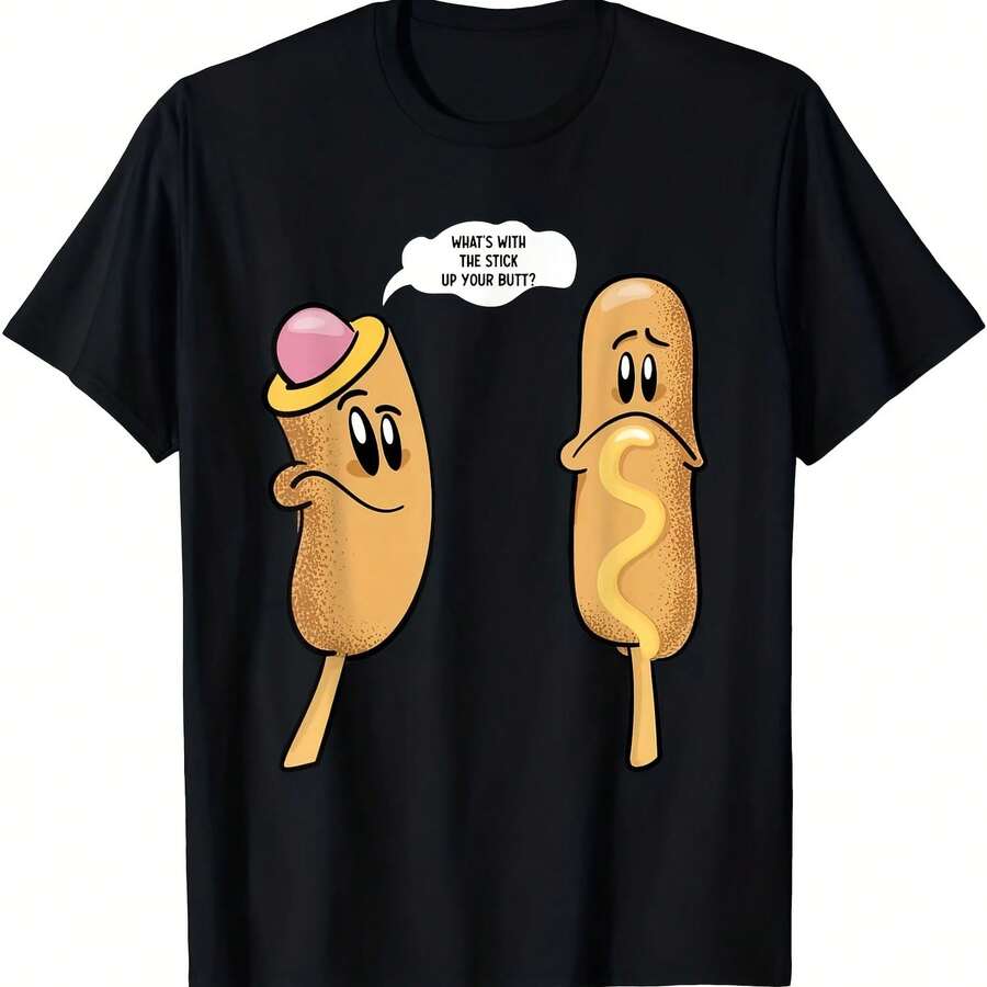 Camiseta divertida para amantes de los perros calientes, camiseta gráfica Retro con diseño divertido de Perro Caliente parlante, ropa suave de verano con cuello redondo para mujer - Multicolor - Ver 1