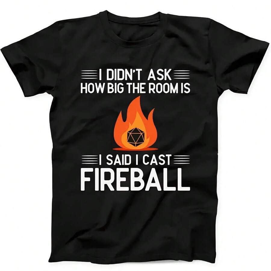 DM I Cast Fireball Dragon Dungeon Master Wizard Gift Black T-Shirt 263 - Multicolor - View 1