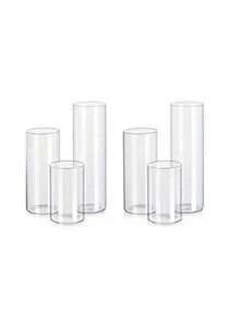 Transparent Cylindrical Vase Set, Glass Vase, For Table Centerpiece, Modern Floating Candle Holder For Decoration, Hurricane Candle Holder For Wedding Table Decor - A - View 2