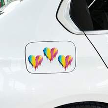 3入組彩虹多巴胺愛心摩托車貼紙，自黏式乙烯基貼花，適用於汽車窗戶、摩托車油箱、車身、安全帽、機車DIY裝飾 - 3pcs - 查看 5