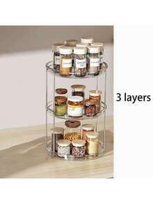 1 pezzo Scatola organizer da tavolo trasparente rotante multistrato per cosmetici, adatta per skincare, profumi, trucco, regalo di San Valentino, ideale per vacanze al mare, bagno, camera da letto e altre occasioni, grande capacità, essenziale per la casa, accessorio da cucina, accessorio da giardino - Multicolore - Visualizzare 14